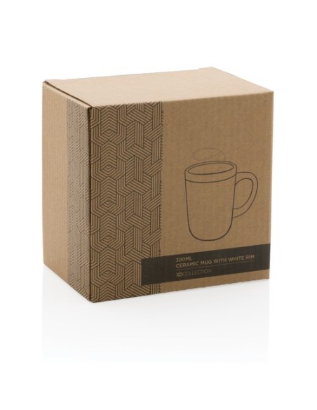 Taza de cerámica con borde blanco 300ml