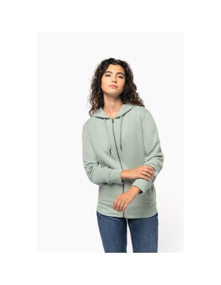 Sudadera ecorresponsable french terry  capucha y cremallera  Unisex