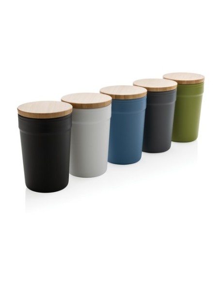 Taza GRS RPP con tapa de bambú