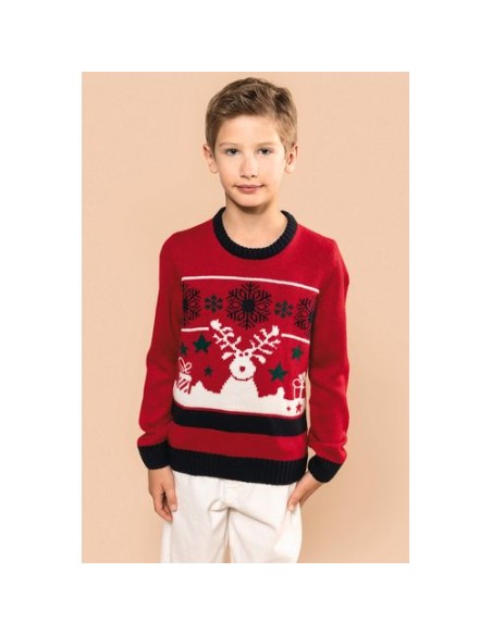 Jersey cuello redondo de Navidad infantil