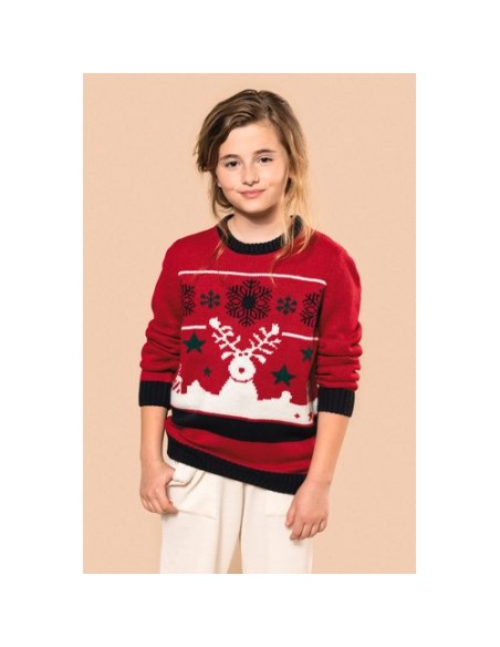 Jersey cuello redondo de Navidad infantil