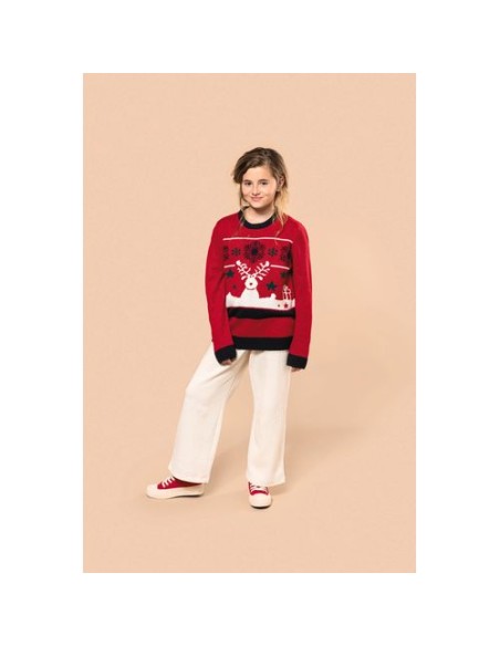 Jersey cuello redondo de Navidad infantil
