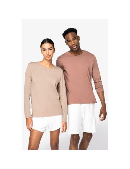 Camiseta ecorresponsable efecto lavado de manga larga unisex