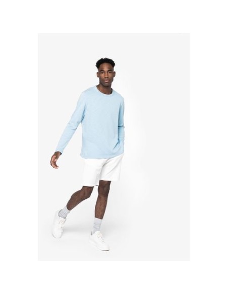 Sudadera ecorresponsable de cuello redondo efecto lavado French Terry unisex