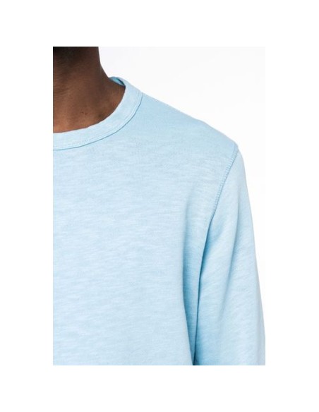 Sudadera ecorresponsable de cuello redondo efecto lavado French Terry unisex