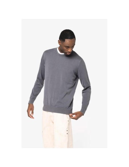 Jersey ecorresponsable efecto lavado cuello redondo hombre