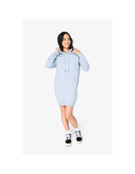 Vestido tipo sudadera ecorresponsable con capucha mujer