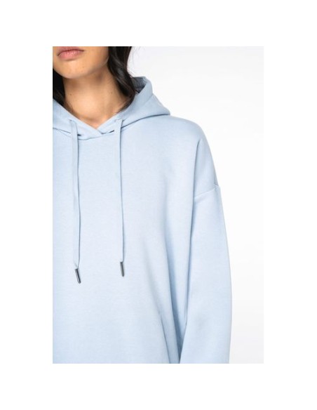 Vestido tipo sudadera ecorresponsable con capucha mujer