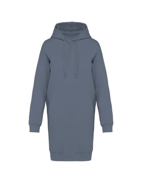 Vestido tipo sudadera ecorresponsable con capucha mujer