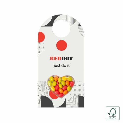 PUSH THE BUTTON en forma de corazón