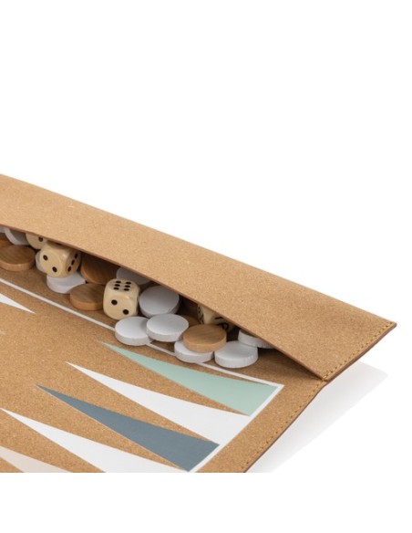 Set juegos backgammon y damas plegable Britton de corcho