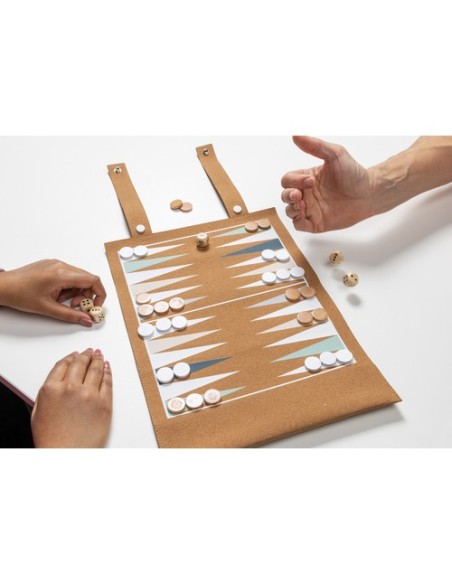 Set juegos backgammon y damas plegable Britton de corcho