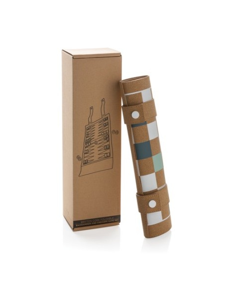 Set juegos backgammon y damas plegable Britton de corcho