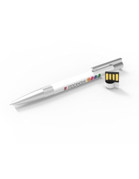 USB Pen Stockholm White Black ink 4 GB Premium