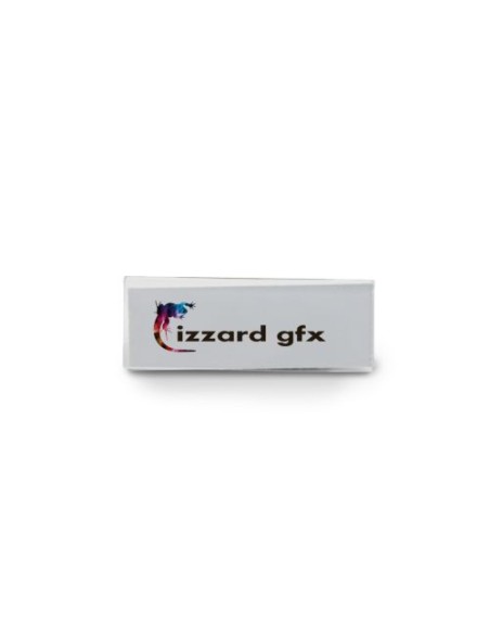 Transparent Badge 70 x 25 mm with Needle