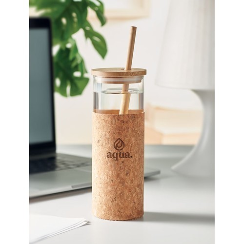 MOLUNGE Vaso de vidrio con funda 450 ml