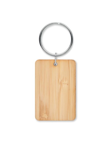 ANGLEBOO Llavero rectangular de bambú