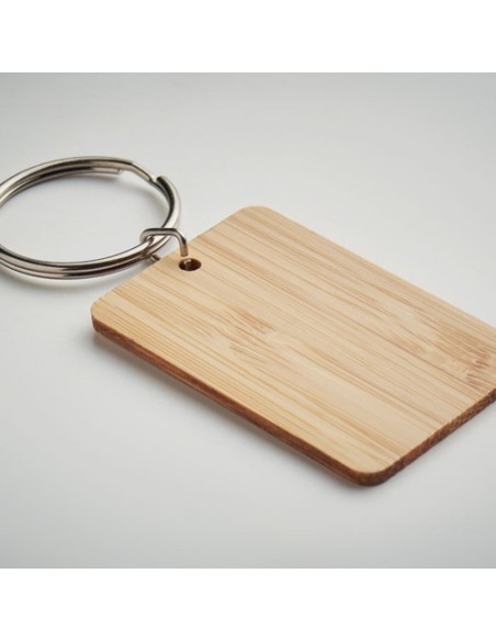 ANGLEBOO Llavero rectangular de bambú
