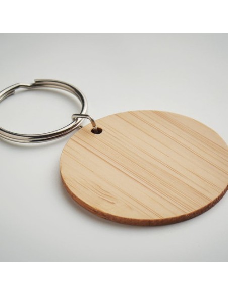 ROUNDBOO Llavero redondo de bambú