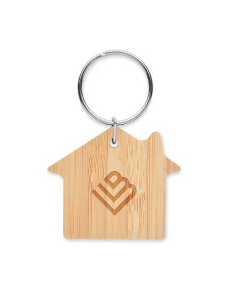 HOUSEBOO Llavero de bambú con forma de c
