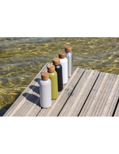 Botella Wood de acero inoxidable reciclado certificado RCS