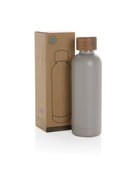 Botella Wood de acero inoxidable reciclado certificado RCS
