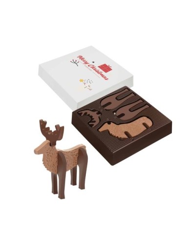 CAJA ROMPECABEZAS DE RENO DE chocolate
