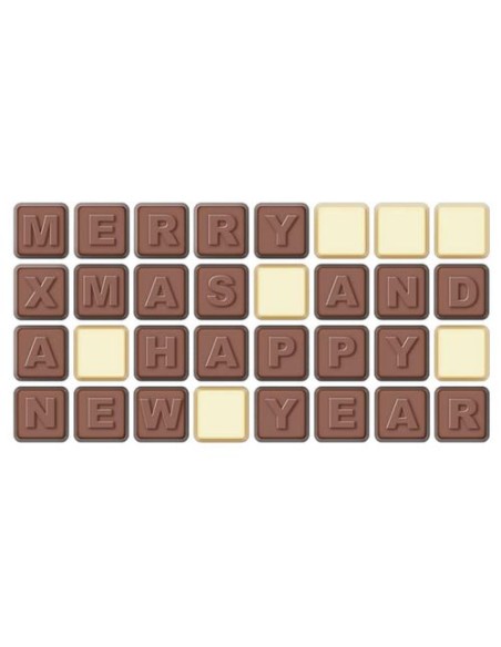 CHOCO TEXTO 4 LÍNEAS EN SOBRE APARTE XMAS