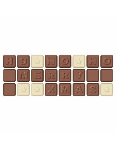 CHOCO TEXT 3 LINEAS EN SOBRE SEPARATE XMAS