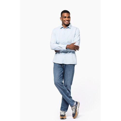 Camisa de algodón sarga efecto lavado...