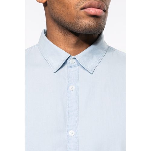 Camisa de algodón sarga efecto lavado...