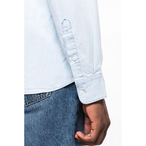 Camisa de algodón sarga efecto lavado...