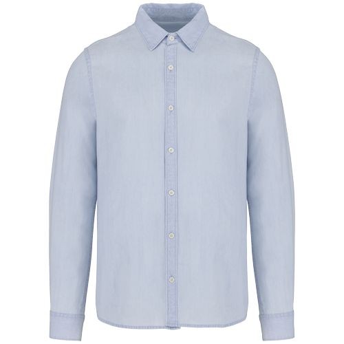 Camisa de algodón sarga efecto lavado...