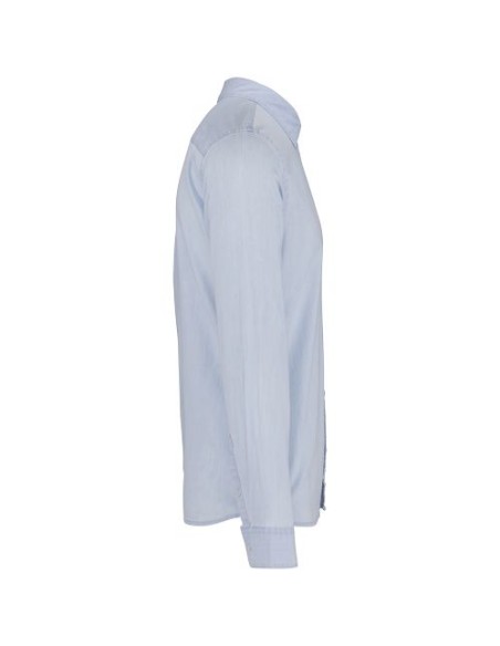 Camisa de algodón sarga efecto lavado hombre