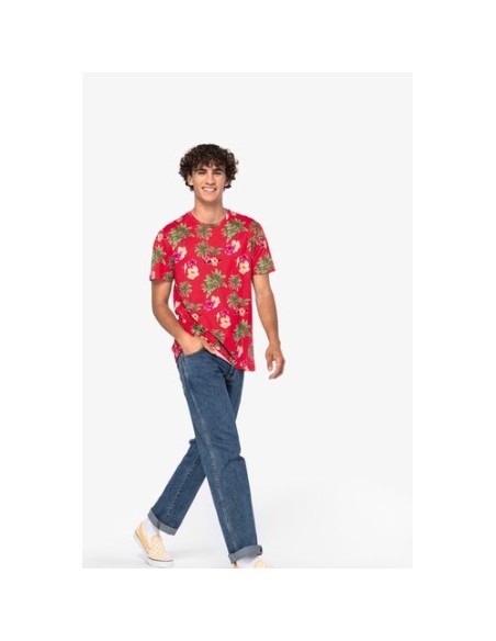 Camiseta ecorresponsable con estampado tropical hombre