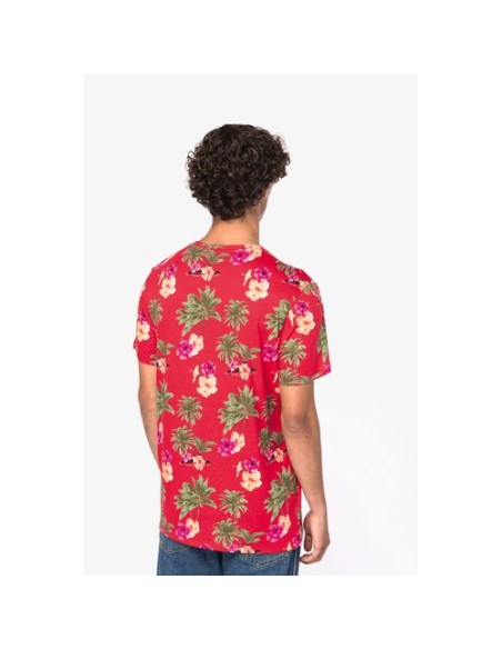 Camiseta ecorresponsable con estampado tropical hombre