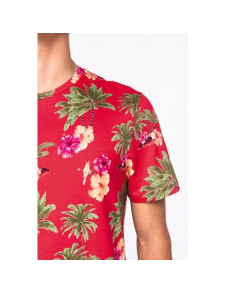 Camiseta ecorresponsable con estampado tropical hombre