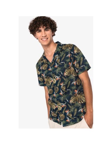 Camisa ecorresponsable con estampado hawaiano...
