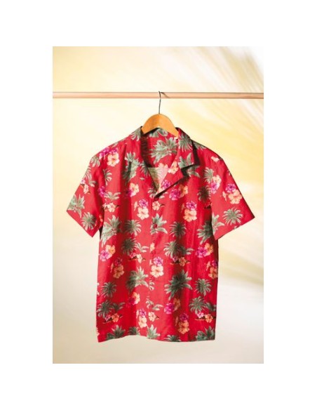 Camisa ecorresponsable con estampado hawaiano hombre