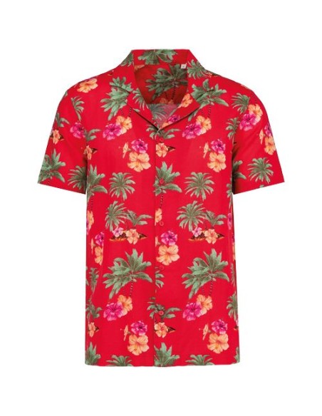 Camisa ecorresponsable con estampado hawaiano hombre