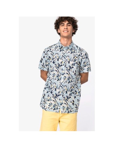Camisa ecorresponsable con estampado vegetal...