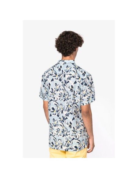 Camisa ecorresponsable con estampado vegetal hombre