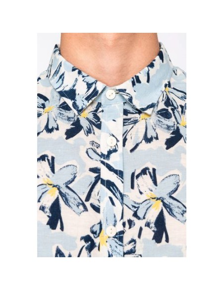 Camisa ecorresponsable con estampado vegetal hombre