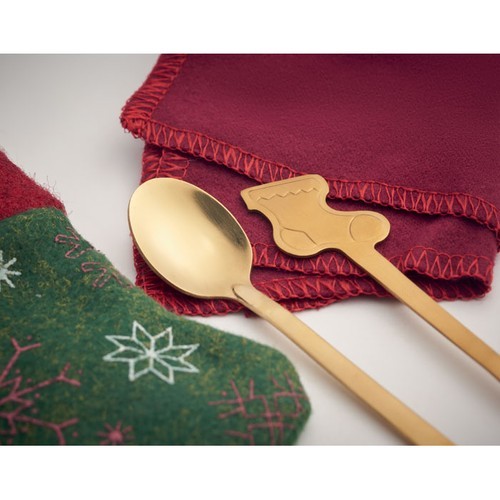 HOLLYWARE Set cubierto postres navideños