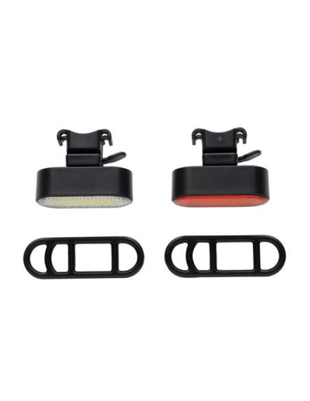 Set luces bicicleta recargables USB plástico reciclado RCS