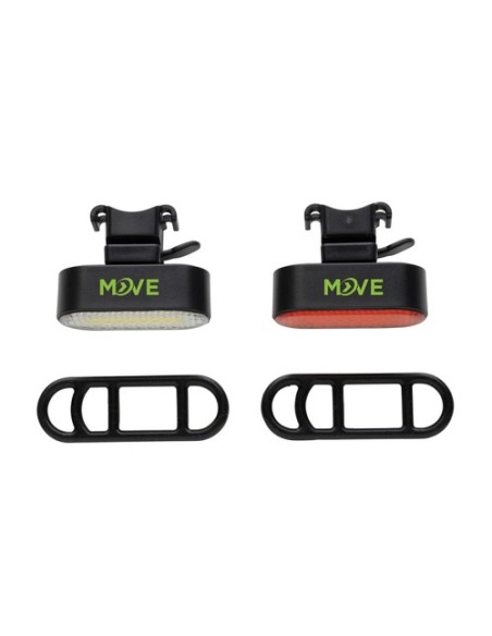 Set luces bicicleta recargables USB plástico reciclado RCS