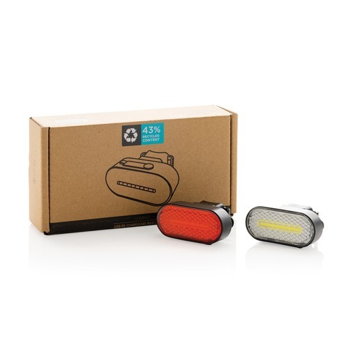 Set luces bicicleta recargables USB...