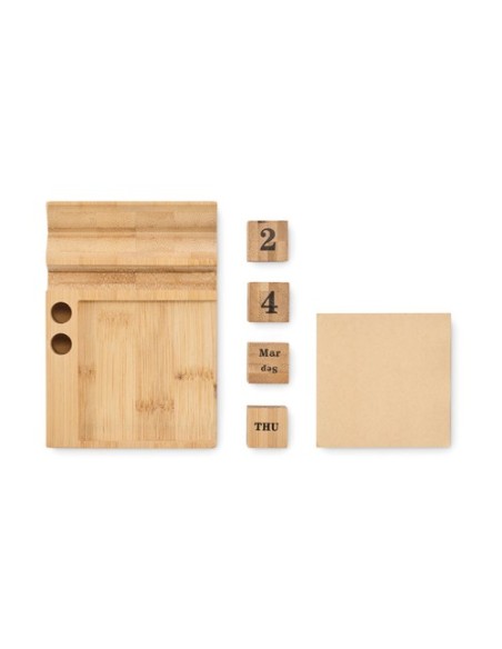 BOOTOP Calendario sobremesa de bambú