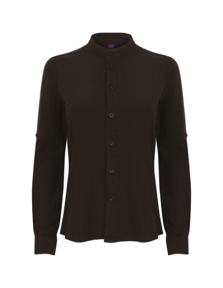 Camisa cuello mao mujer